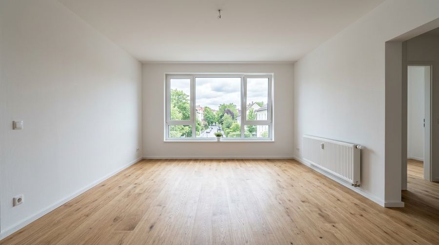 Leerer Raum vor dem Staging